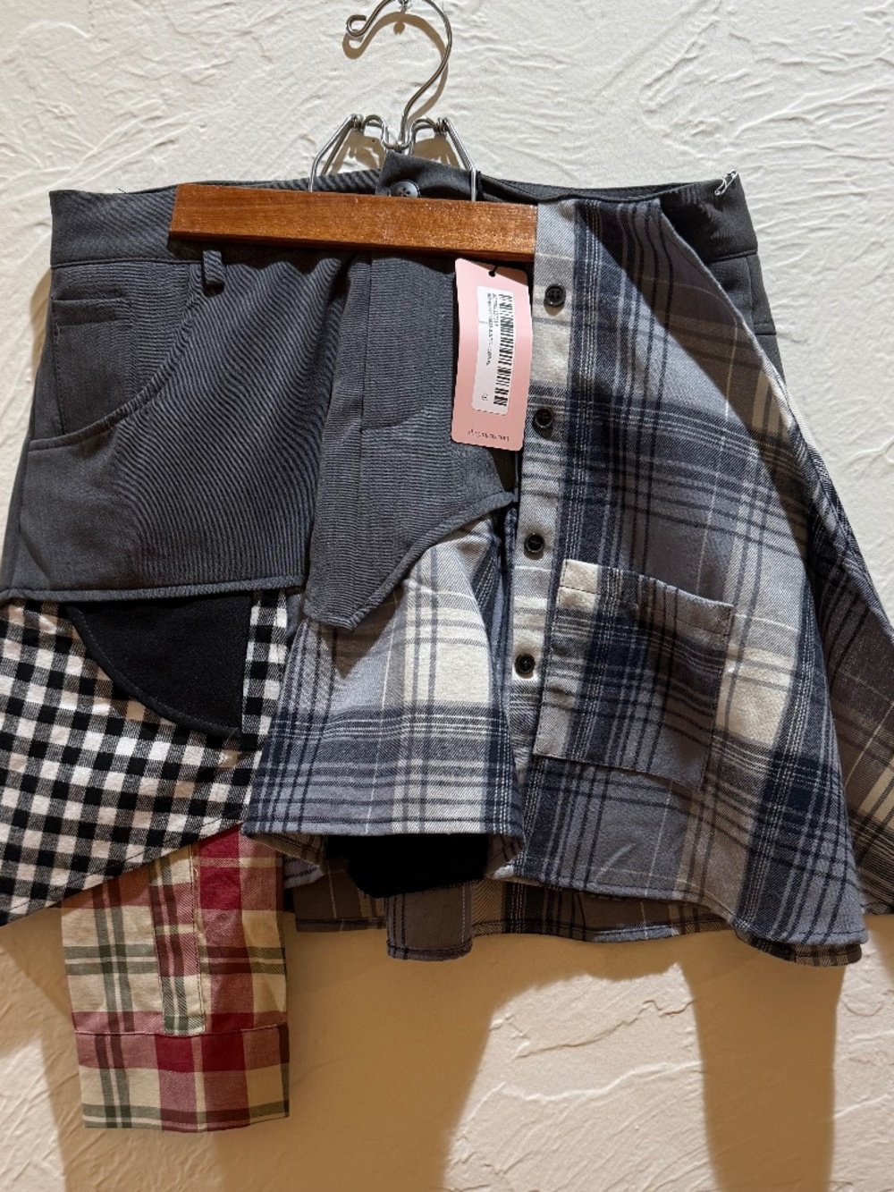 Unique deconstructed mini skirt